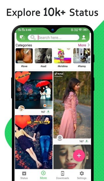 Téléchargement de statut pour WhatsApp
