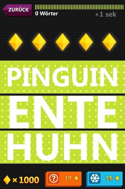 Übriges Wort weglassen