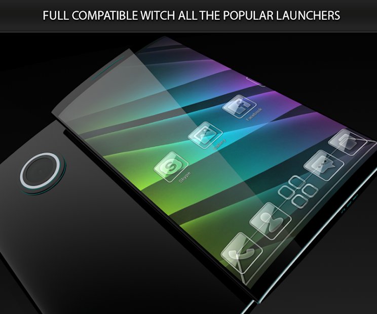 Glass theme & glass icon pack + amoled wallpapers