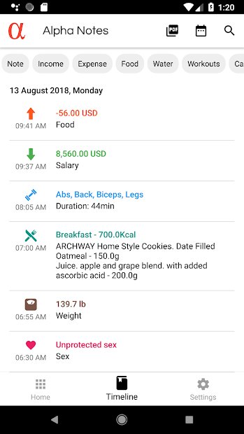 Universal Diary - Notes, Workout, Expense, Calorie