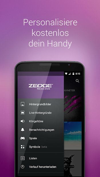 ZEDGE™ Klingeltöne und Hintergründbilder