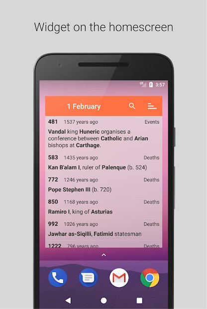 Calendario histórico - Eventos y Concursos