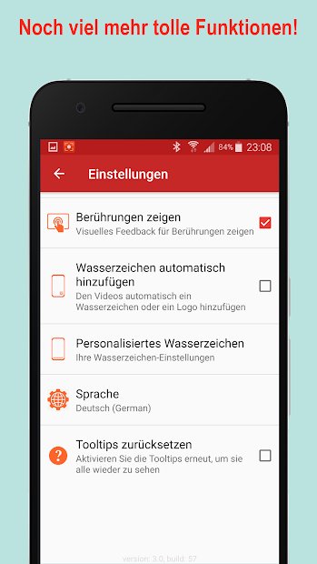 REC - Screen Recorder. UHD, FHD, HD, Audio ein/aus