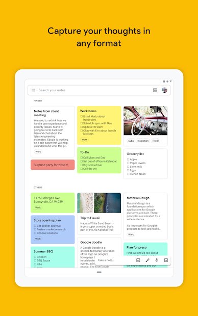 Google Keep : notes et listes