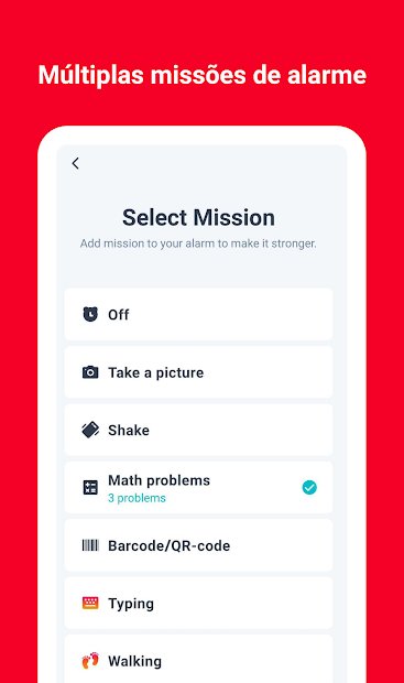Despertador Alarmy - Alarme para celular o acordar