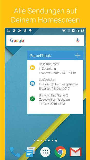 ParcelTrack - Sendungsverfolgung für DHL, DPD, UPS