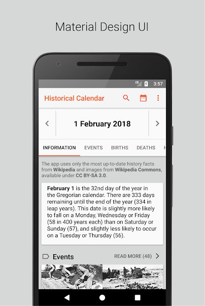 Calendario histórico - Eventos y Concursos