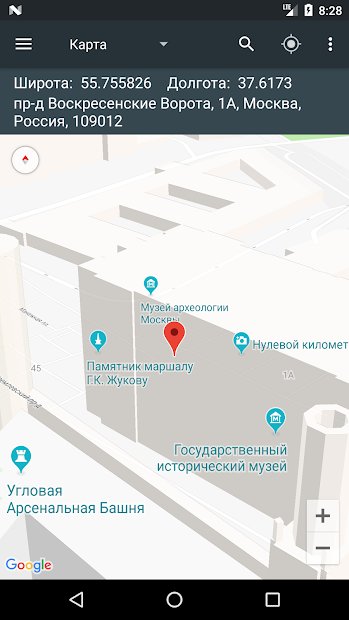 Карта Координаты