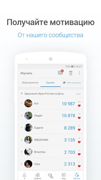 Шагомер - счётчик шагов и калорий для здоровья