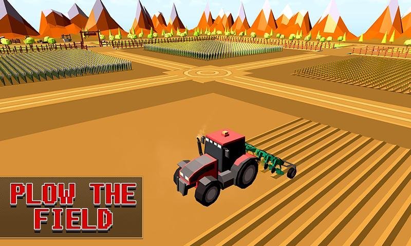 Blocky Plow Agricultura Harves
