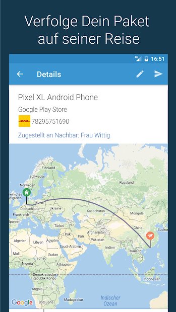 ParcelTrack - Sendungsverfolgung für DHL, DPD, UPS