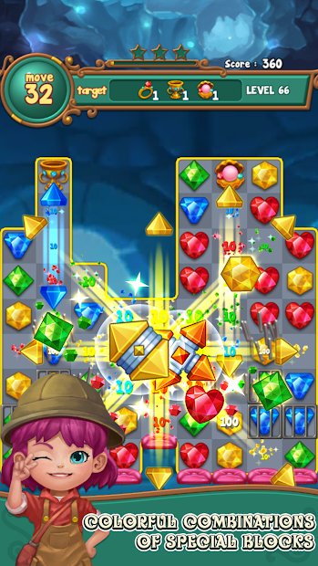 Jewels fantasy: Easy and funny puzzle game