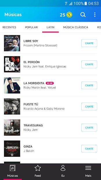 Karaokê canções voz gravador