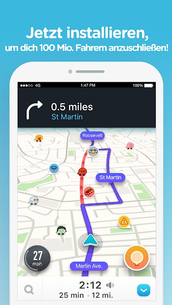 Waze - GPS, Echtzeit-Navigation, Karten & Verkehr