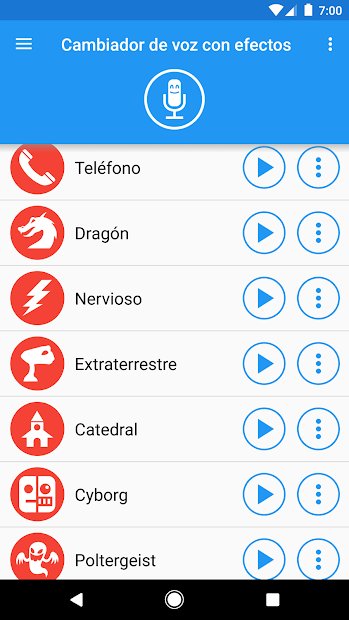Cambiador de voz con efectos