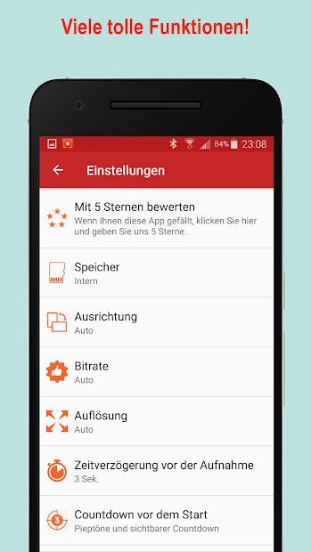 REC - Screen Recorder. UHD, FHD, HD, Audio ein/aus