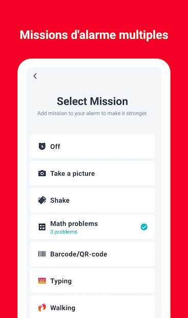 Alarmy-Réveil matin gratuit, matinale maths réveil