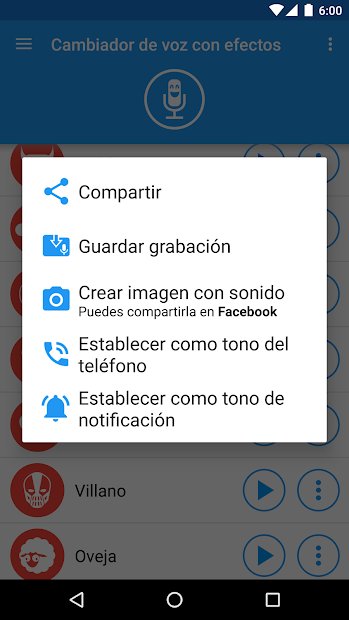 Cambiador de voz con efectos