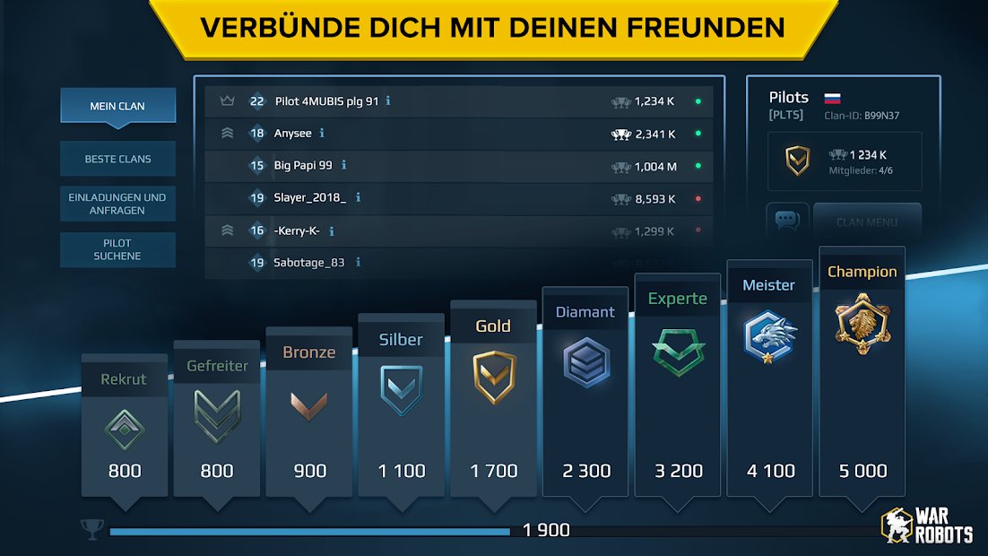 War Robots. Taktische 6v6 Mehrspielerkämpfe.