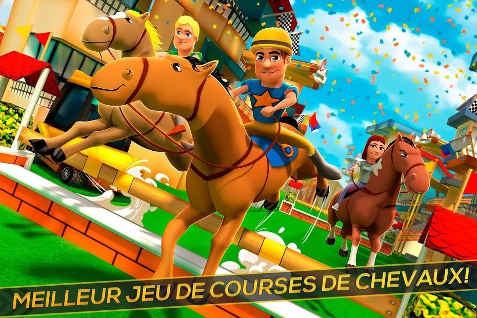 Jeux de Courses de Chevaux Cartoon: 3D Simulateur