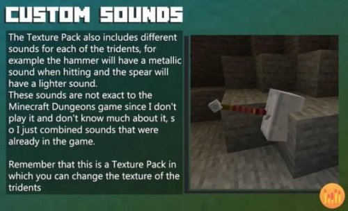 Texturas Tridente 3D personalizado para Minecraft