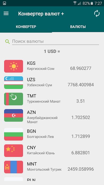 Конвертер валют + криптовалют