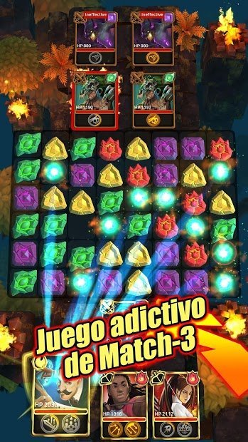 Juego de match 3 RPG: Heroes of Elements