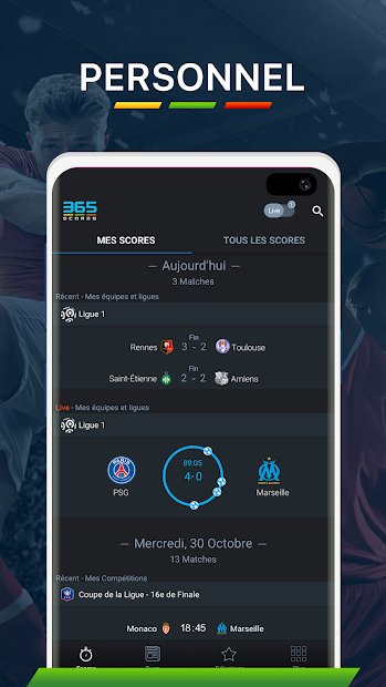 365Scores - Résultats Foot en Direct, Actus Sports