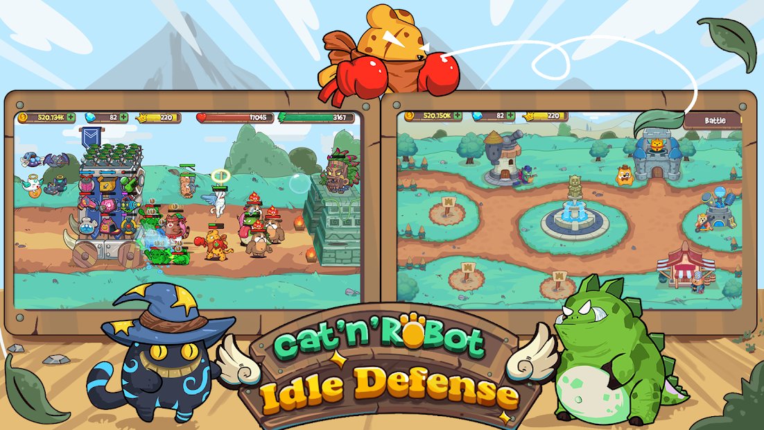 Cat'n'Robot: Idle Defense - Cute Castle TD PVP