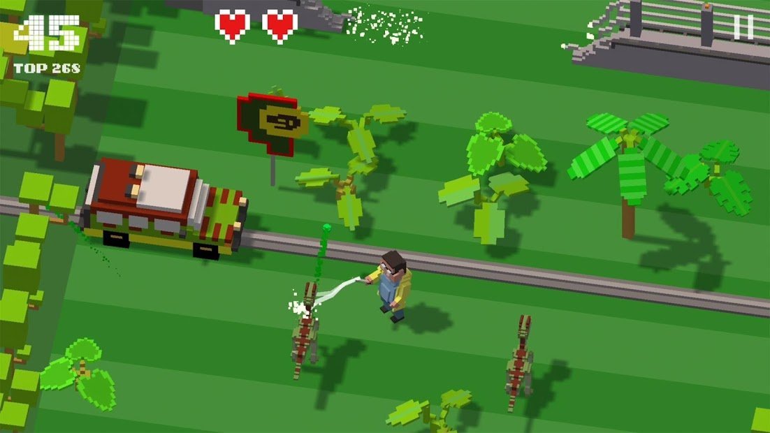 Jurassic Hopper: Crossy Dinosaur Shooter Game