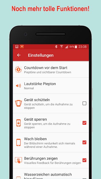 REC - Screen Recorder. UHD, FHD, HD, Audio ein/aus