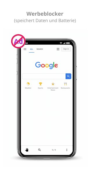 OH Web Browser -Einhändig, schnell und Datenschutz