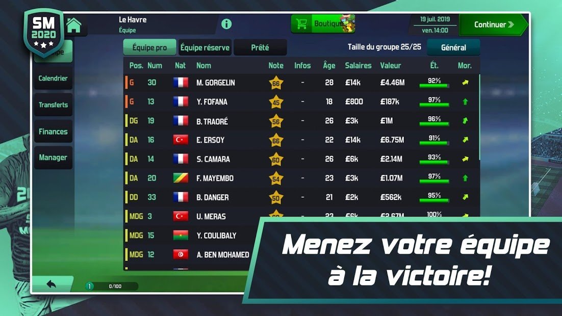 Soccer Manager 2020 - Jeu de Gestion de Football