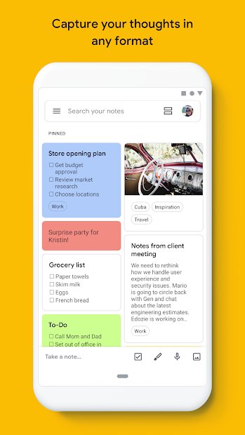Google Keep: notas y listas