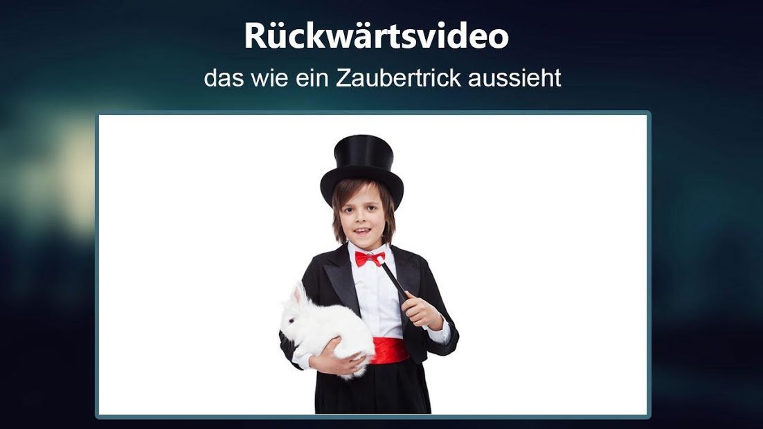 Rückwärtsfilm: magisches Video