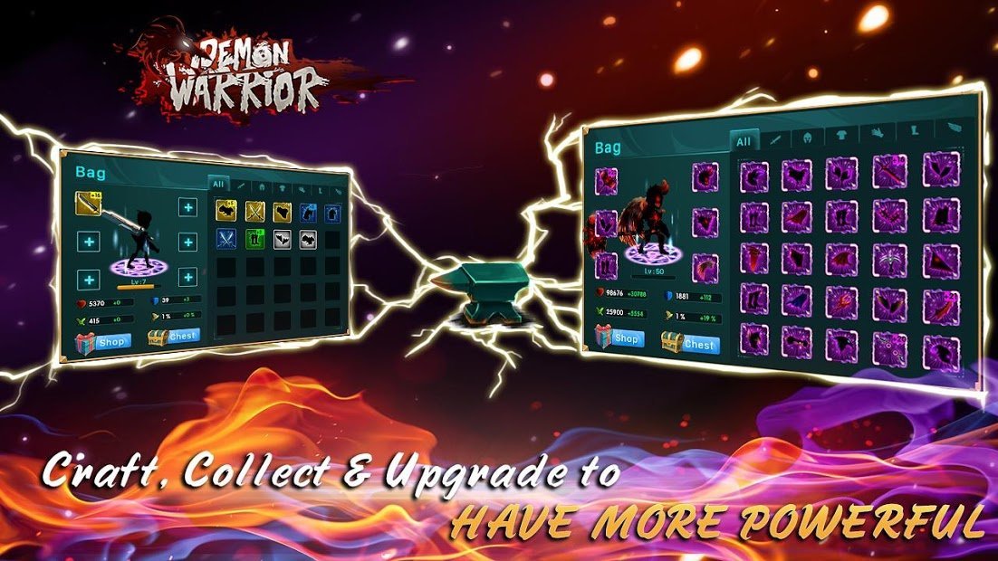 Demon Warrior: Stickman Shadow - Fight Action RPG