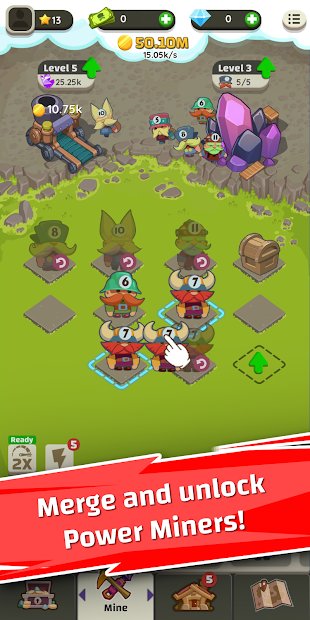 Power Miners: Merge & Build Idle Tycoon