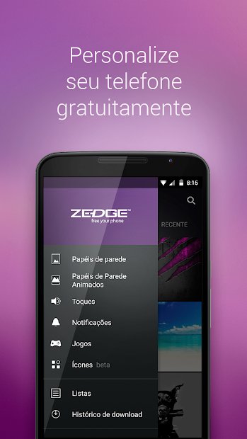 ZEDGE™ Toques, Fundos
