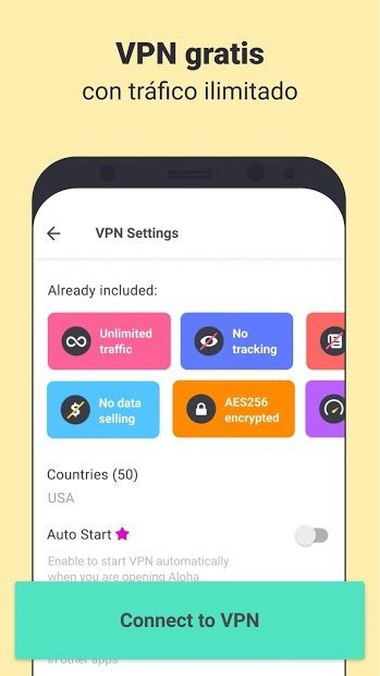Aloha Browser Turbo - navegador privado+VPN gratis