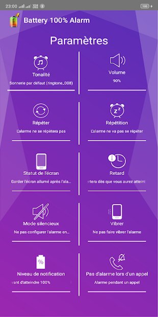 Battery 100% Alarm - Alarme de batterie à 100%