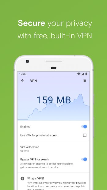Navegador Opera com VPN gratuita