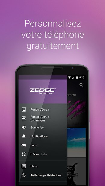 ZEDGE™ Sonneries, Fonds d'Ecran