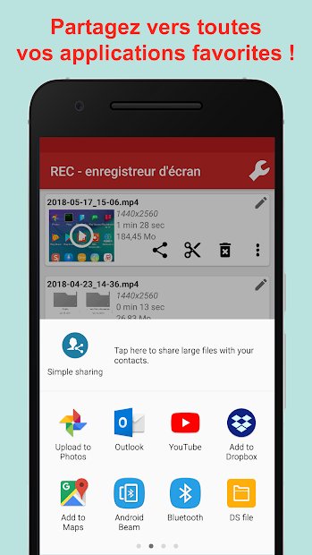REC - Screen Recorder. UHD, FHD, HD, audio on/off