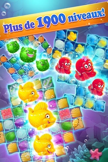 Mermaid -puzzle match-3 trésor