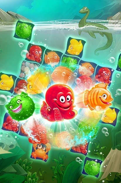 Mermaid -puzzle match-3 trésor